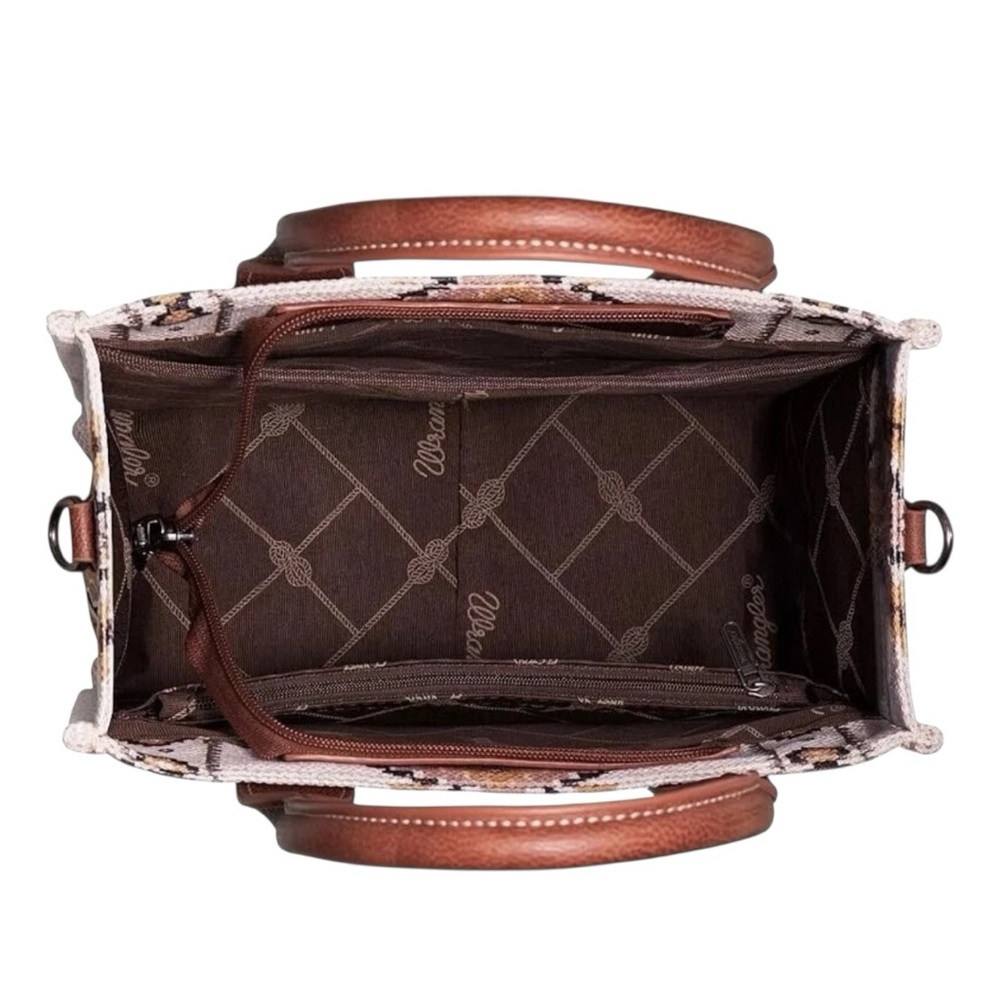 Wrangler Western Aztec Tote 🤎 Boho Cowgirl Statement Bag | Rustic Chic - Picture 10 of 17